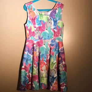 Adorable girls bunny multi color dress size 10/12